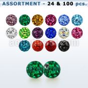 bulk w 4mm multi crystal ball 20g resin cover