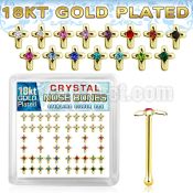 bxcrmg 18k gold plated silver nose bones color cross