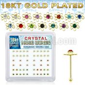 bxfl2mg 18k gold plated silver nose bones color flower