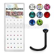 bxns5b black anodized 316l nose screw w colored crystal top