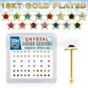 bxsr2mg 18k gold plated silver nose bones color star