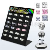 bzqmgm silver magnetic ear stud with prong set square cz stone