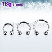 cb18b3 316l steel circular barbell 18g 1mm with 3mm balls