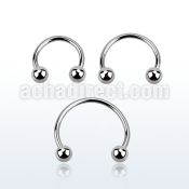 cb20b 316l steel circular barbell with two 3mm ball