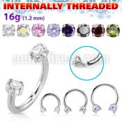 cbe2czin internally threaded steel circular barbell w 2 cz