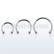 cbebl xxl 316l steel circular barbell, 16g w two 3mm balls