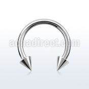 cbecn25 316l steel circular barbell with two 2 5mm cones