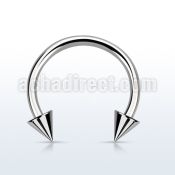 cbecn 316l steel circular barbell with two 3mm cones