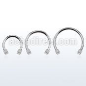 cbedi4l xxl 316l steel circular barbell, 16g w two 4mm dices