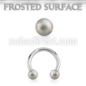 cbefo3 316l steel circular barbell w 2 3mm frosted steel balls