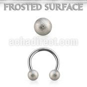 cbefo4 316l steel circular barbell w 2 4mm frosted steel balls