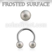 cbefo5 teel circular barbell w two 5mm frosted steel balls