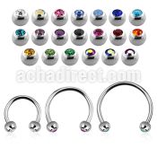 cbejb4l xxl steel circular barbell, 16g w 4mm jewel balls