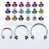 cbemj4l xxl steel circular barbell 16g 4mm steel multijewel ball