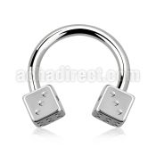 cbesdi4 316l steel circular barbell with two 4mm dices