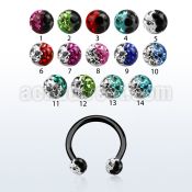 cbetfr3e anodized 316l circular barbell w 2 color crystal ball