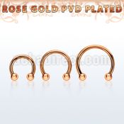 cbettb25 rose gold steel circular barbell w 2 2.5mm balls