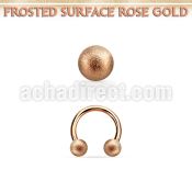 cbettfo4 rose gold steel circular barbell 4mm frosted steel ball