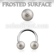 cbfo6 rose gold steel circular barbell 6mm frosted steel ball