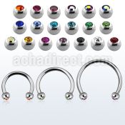 cbmjb4l xxl steel cbr, 14g w 4mm jewel balls w crystals