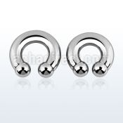 cbr00 316l steel 10mm circular barbell with threaded 12mm ball