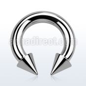 cbrcn6 316l steel 4mm circular barbell with internal 7mm cone