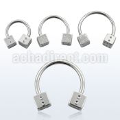 cbsdi5 316l steel circular barbell with two 5mm dices