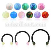 cbstop3l xxl anodized steel cbr, 16g w 3mm synthetic opal balls