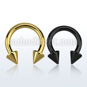 cbtcn10 pvd plated 316l 2 5mm circular barbell with 6mm cone