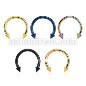 cbtcns anodized 316l steel circular barbell, 14g w 2 3mm cones