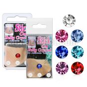 csb8 stick on assorted color belly button crystal