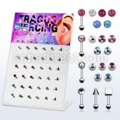 dacb100 board of 316l tragus piercing w top part closure ball