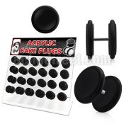 dacb57 board of 8mm black acrylic fake plug with o ring