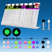 dacb87 board of steel labret w luminous acrylic uv ball cone