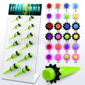 dapg83 board of acrylic tapers with fancy rubber o ring