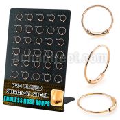 dend3 rosegold pvd 316l steel endless nose rings display 30