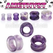 dgsff amethyst double flared stone flesh tunnel