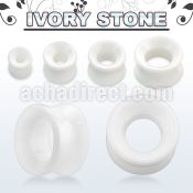 dgsg ivory double flared stone flesh tunnel