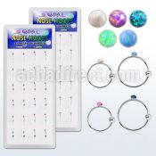 dnsm112 box w silver nose hoop w ball 1.5mm synthetic opal top