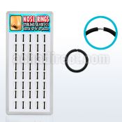 dnsm18 box of black silver seamless nose hoops w diameter 8mm