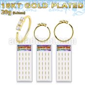 dnsm267 18k gold plated 925 silver seamless nose rings 1.5mm prong set clear crystals