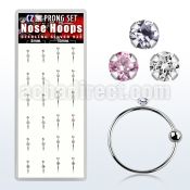 dnsm48 box w silver noose hoop w a 1 5mm prong set round cz top