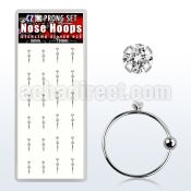 dnsm50 box w silver noose hoop w a 1 5mm prong set clear cz top