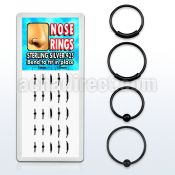 dnsp3 black silver hoop nose rings w ball endless hoops