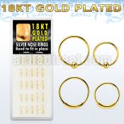 dnsp4 18k gold silver hoop nose rings w ball endless hoops
