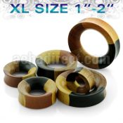dpjsatxl xl organic double flare flesh tunnel w 4 wood quarters