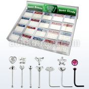 dsvm20 large display with 1040 pcs. of silver nose studs w czs