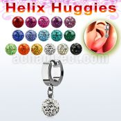 ehhfr helix huggie w a ferido glued multi crystal ball