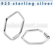 endh silver endless nose hoop hexagon shape design