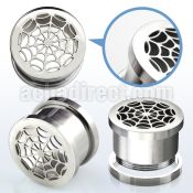 fspw high polished 316l steel screw fit tunnel w spider web